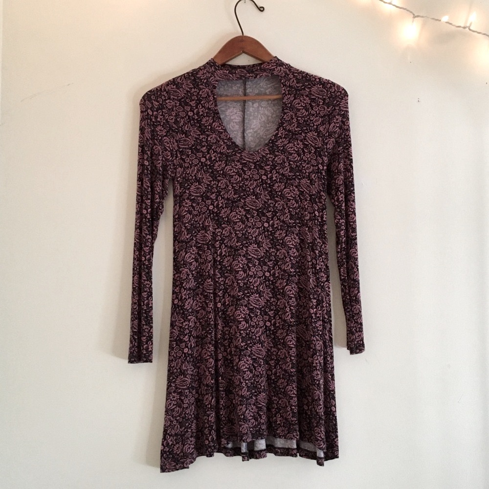 🌙Express Black and Pink Floral Dress